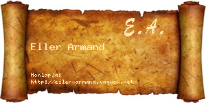Eiler Armand névjegykártya